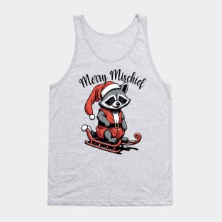 Merry Mischief - Xmas Raccoon in Sled Tank Top